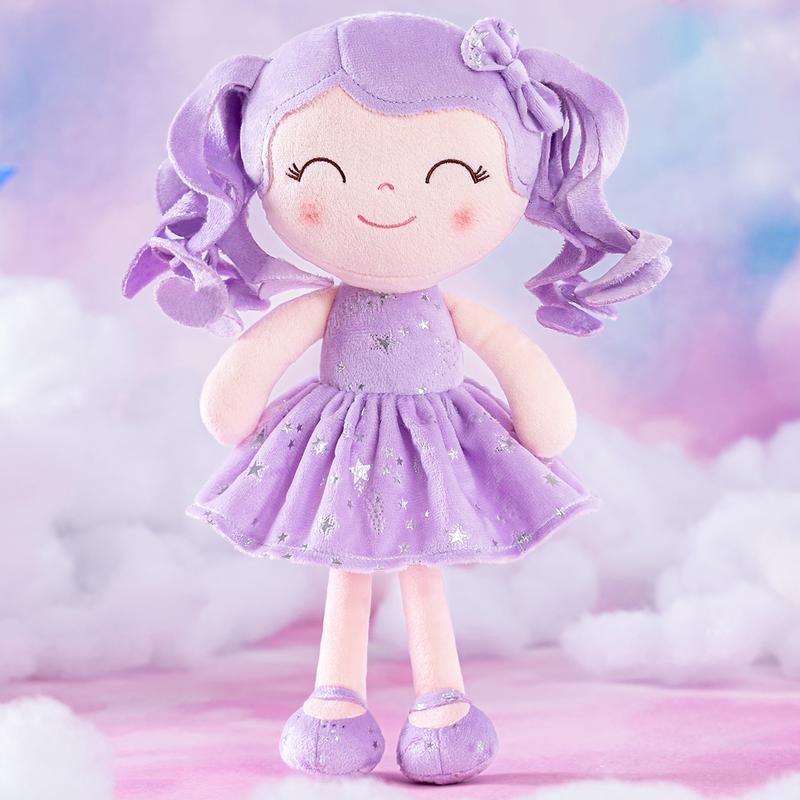 Gloveleya Plush Doll 12 Inch Curly Hair Princess Design Soft Baby Girl Dolls for Girls Ages 0-6 Perfect Birthday Christmas & Baby Shower Gift Adorable Nursery & Preschool Playtime Companion - Friendship