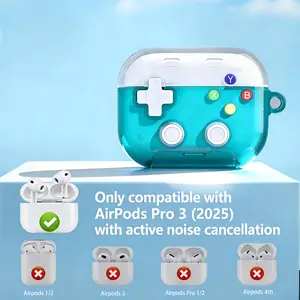 Transparent Anti-Drop Game Controller Shape Earphone Case, Shockproof Stand Protector for AirPods 3/4/pro, Trendy Personality Design