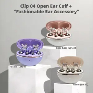 FLUFFDRIP Clip-04 Butterfly Rhinestone Clip-on Wireless Earphones - Multi-functional open-back non-in-ear earphones that connect to smartphones, suitable for women's daily wear and sports, stylish gift, multi-functional #SummerCarnival #ManyDeals