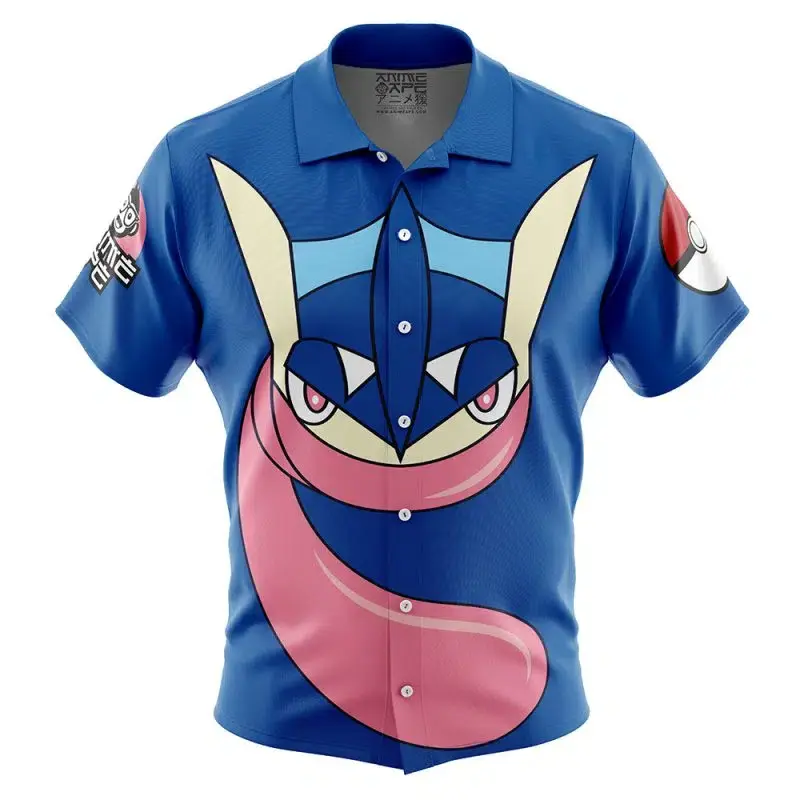 Greninja Face Button Up Hawaiian Shirt