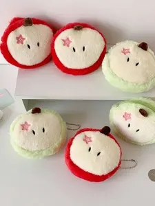 Cute Creative Cartoon Plush Apple Coin Purse, Money Bag Purse, Mini Hanging Bag for Students, Earphone Case, Data Cable Storage Pouch, Fashionable Wallet