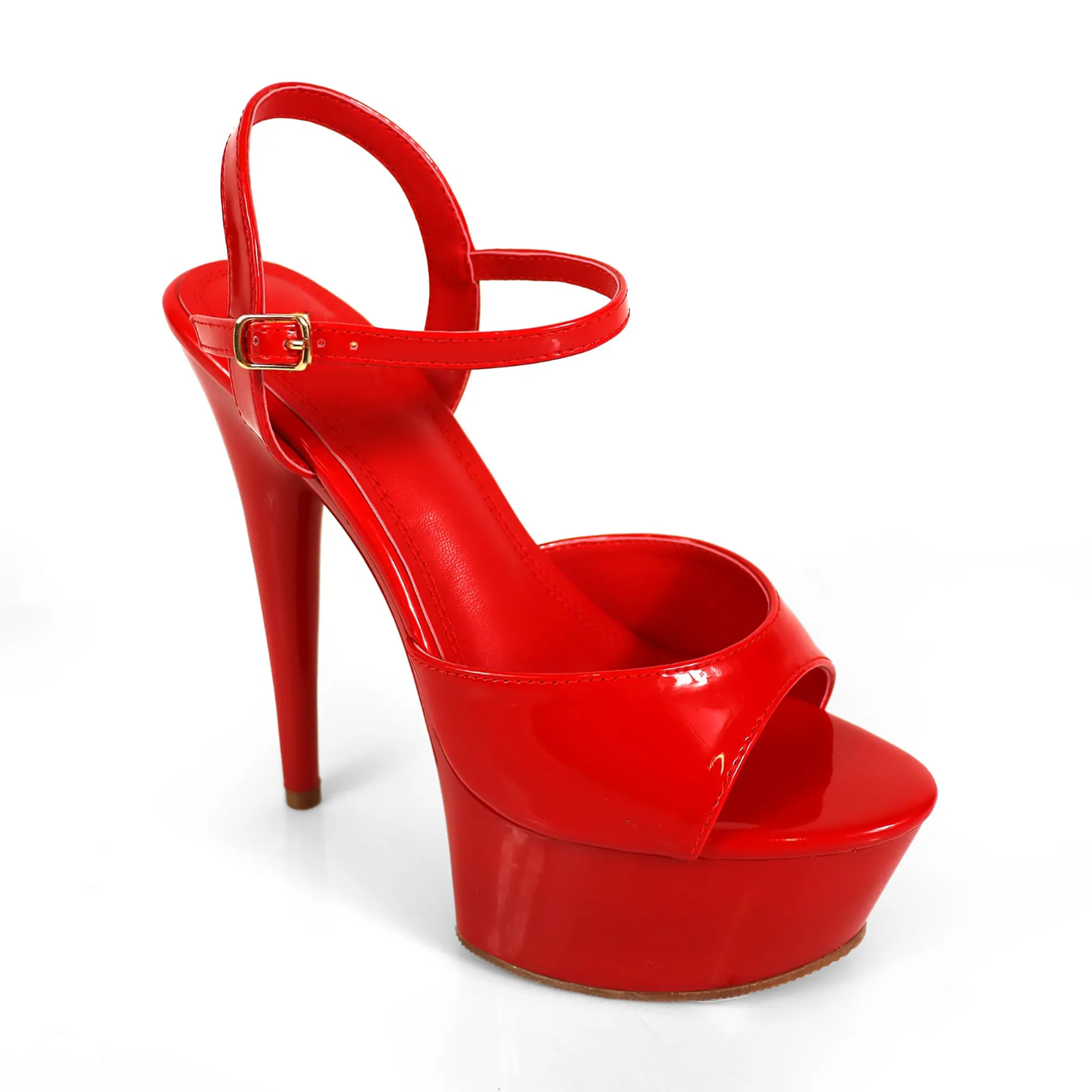 Reyna- Open Toe Stiletto Platform High Heel Sandals with Ankle Strap