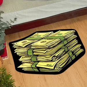 Trendy Us Dollar Pattern Rug, Creative Money Stack Fun Mat, Suitable for Living Room Bedroom Bedside Porch Closet Casual Area,Durable and easy-to-care-for crystal velvet polyester fiber, suitable for trendy home entrances and patio decorations for young