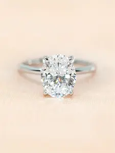 Fashion Rhinestone Inlaid Decorative Solitaire Ring, Wedding Rings, Wedding Engagement Bridal Jewelry Gift for Party, Daily Clothing Decor, Trendy All-match & Exquisite Jewelry for Birthday Gift