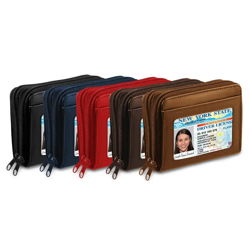 Genuine Leather Checkbook Cover For Men – Credit Card Holder & ID Window – Black – Leatherboss