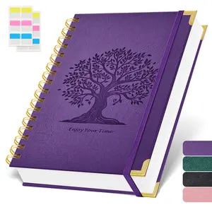 Aesthetic Spiral Notebook Journal, A5 Hardcover Leather Notebook For Work & Note Taking, 300 Pages Thick College Ruled Journal For Women Men, Perfect For Office Home School Supplies, 8.3"x5.7", Student Stationary