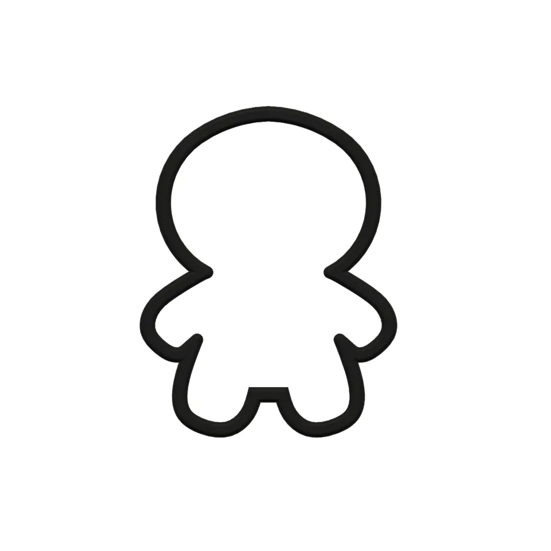 Big Head Cookie Cutter - Cartoon Person Cookie Cutter - Chubby Zombie Monster Man - Chubby Gingerbread Man Cookie Cutter