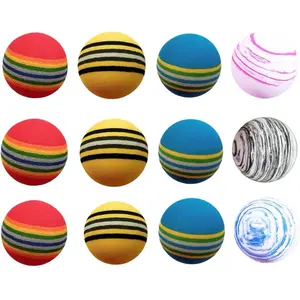 12-Pack Practice Golf Balls, 42mm EVA Rainbow Foam Golf Balls, Practice balls for Backyard, with Realistic Feel and Limited Flight for Indoor or Outdoor Use