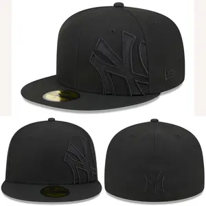 New Era MLB 59FIFTY Fitted Hat – NY Yankees LA Dodgers Black Cap Size 7 1/2, Flat Brim, Urban Style outdoorfun, tiktok trend 2026
