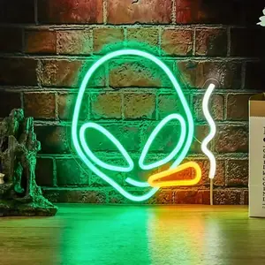 Cool Alien Neon Light, LED Neon Lamp, Led Wall Decor, Modern Night Lights, Led Nightlight, USB Powered, Multi-Functional Wall Mount, Ideal for Bedroom, Game Room, Bar, Store, Party, Wedding