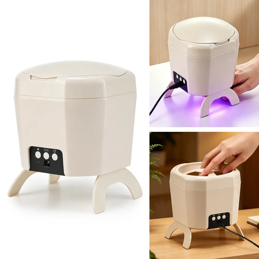 White 2-in-1 Electric Gel Nail Remover & UV LED Nail Dryer, Constant 45°C Heating Soak Bowl, 2 Adjustable Curing Light Modes with Cooling Fan, Foldable Portable Manicure Machine for Home DIY & Salon Nail Care (36W, 100-240V)