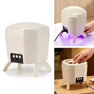 White 2-in-1 Electric Gel Nail Remover & UV LED Nail Dryer, Constant 45°C Heating Soak Bowl, 2 Adjustable Curing Light Modes with Cooling Fan, Foldable Portable Manicure Machine for Home DIY & Salon Nail Care (36W, 100-240V)