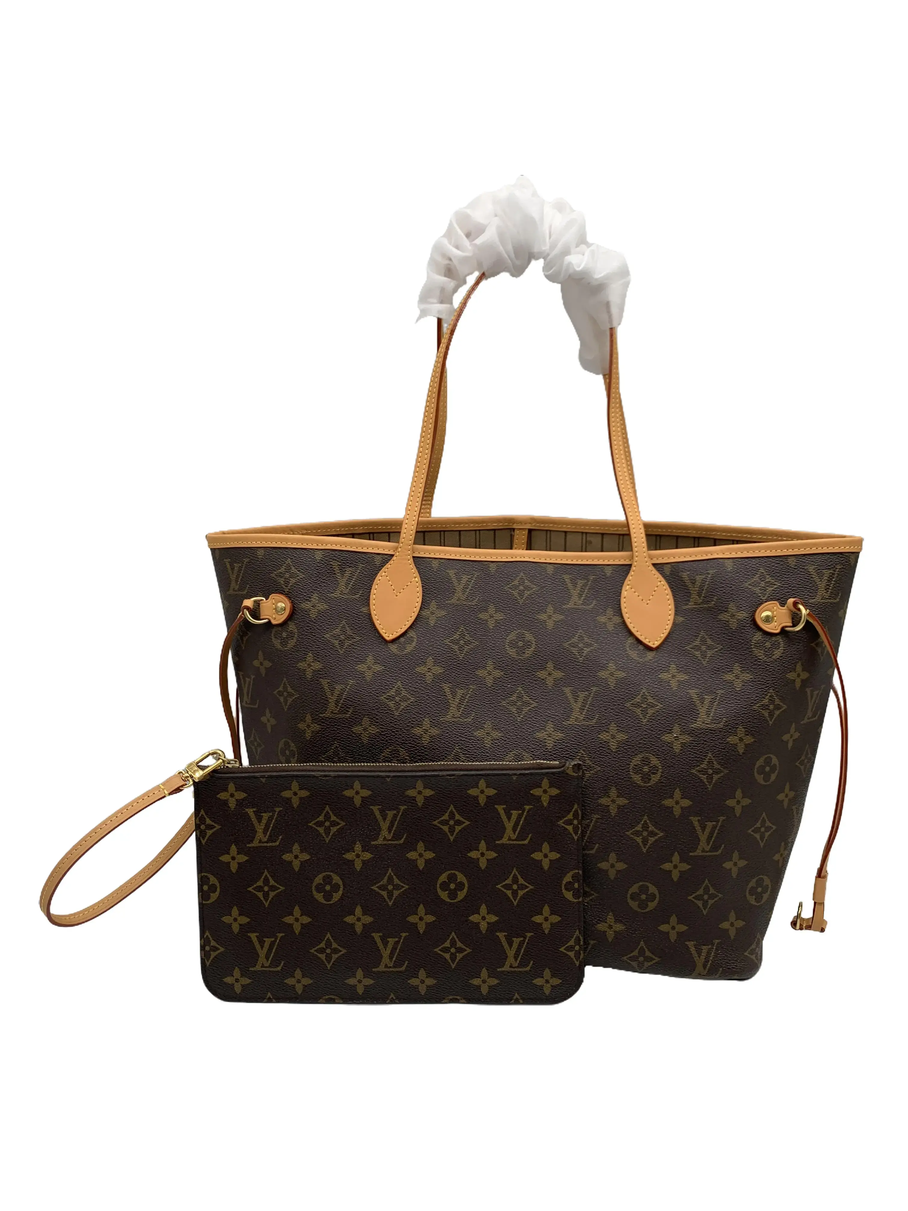 Pre-owned Louis Vuitton Monogram Neverfull Tote Bag With Pouch/WJ06314205/4205