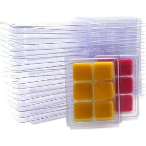 DGQ Wax Melt Molds - 50 Packs Clear Empty Wax Melt Clamshells for Wickless Wax Melt Candles