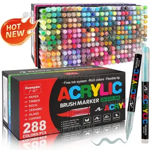 288/168/120 Color Straight Tip Liquid Acrylic Markers Set, New Design for Rock Painting, Pumpkins, Stone, Canvas, Wood, Ceramic Art Supplies, Art Materials