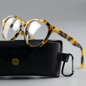 Round Acetate Eyeglasses Frames Oval  Men Women Fashion Glasses Classic Glasses Frames