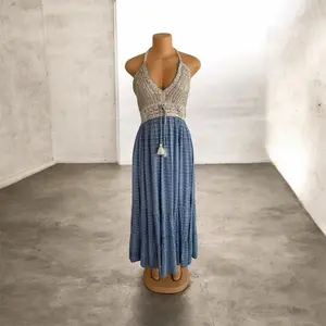 Indu Long Crochet Dress – One Size Bohemian Style