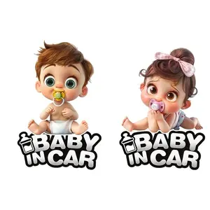 Baby in Car Pattern Car Sticker, Self-adhesive Car Rear Window & Bumper Waterproof Sticker, Car Exterior Decoration Accessories, Sticker for Cars