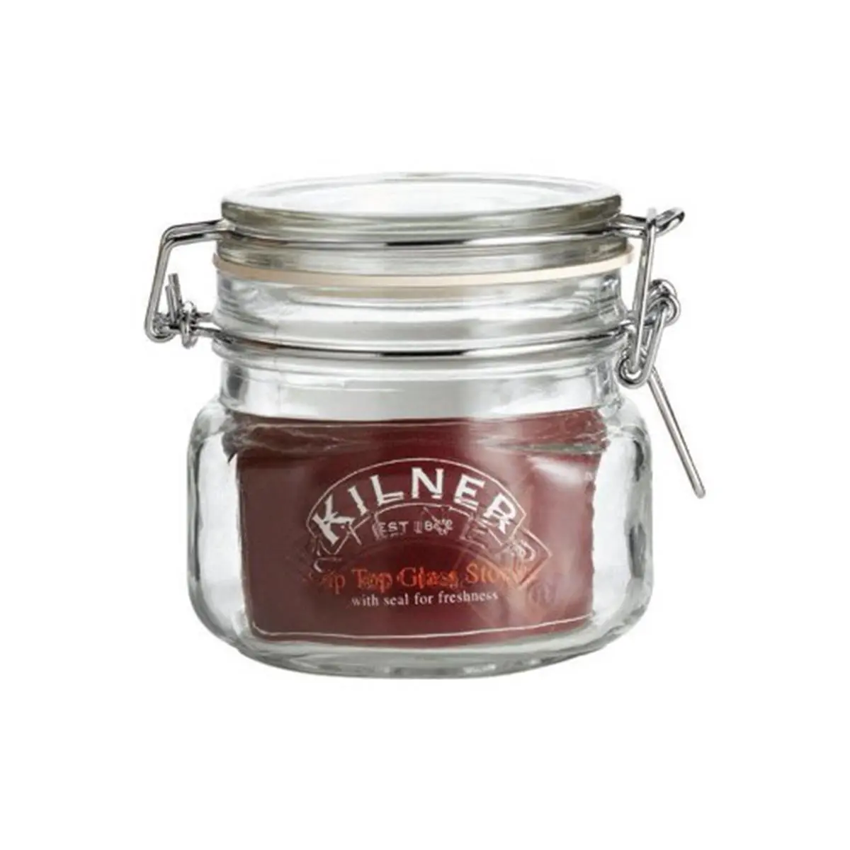 212 MAIN Kilner 0025510 Airtight Wide Mouth Square Shape Glass Kitchen Food Storage Containers, 17 oz Clip Top Jars for Dry Goods & Gift Giving - Pack of 4