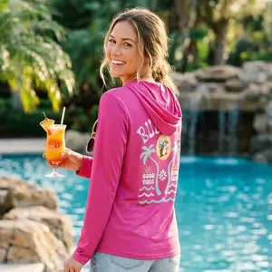 Buc-ee's Long Sleeve Fuchsia Performance Hoodie