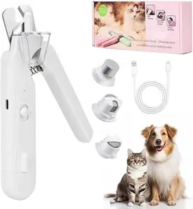 2-in-1 Pet Nail Clipper & Grinder, dog Nail Clipper Trimmer, Ultra Quiet Electric Nail Set, Rechargeable, Suitable for Trimming Toes and Claws of Dogs and Cats of All Sizes