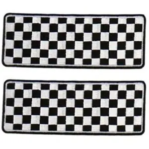 Checkered Flag Strip Embroidered Racing Patch [Iron on sew on -4.0 X 1.5 inch -CP9] 2 Piece for Jackets, Vests, Hats, Backpacks, and Tactical Gears.