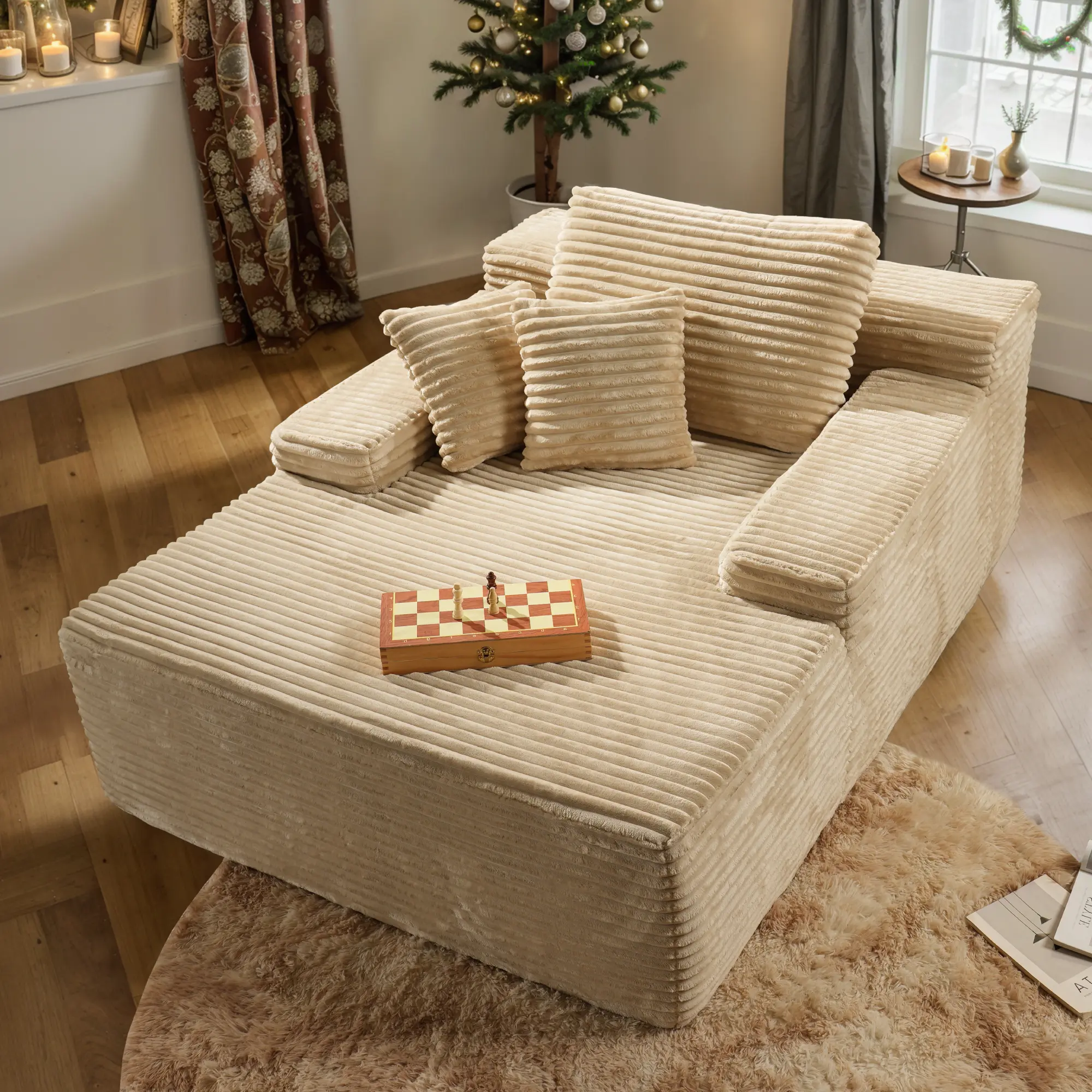 Beige Plush Corduroy