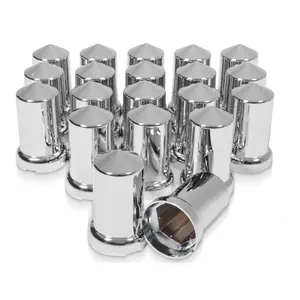 20PCS 33mm Lug Nut Covers Bullet Flanged ABS Chrome Plastic Push-on Nut Cover Caps for Semi Trucks