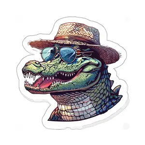 See You Later Alligator, Florida Native, Gator, Swamp Life, Vacation, Fantasy, 80s, Classic, Retro, Vintage, 80s, Kiss Cut Stickers