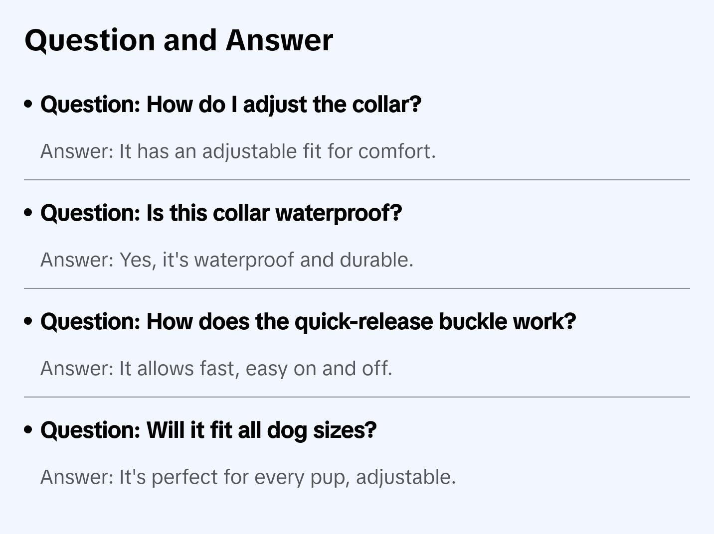 Biothane Adjustable Martingale Collar with Quick Release Buckle