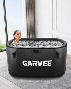GARVEE Portable Inflatable Ice Bath Tub for Athletes, Compatible with Water Chillers, Available in 186 and 248 Gallon Sizes, Includes Insulated Lid for Cold Water Therapy and Recovery