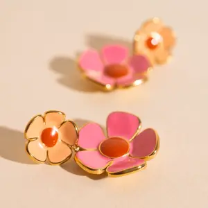 Retro Flower Drop Stud Earrings Retro Flower Drop Stud Earrings