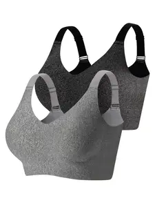 Plus-Size Women’s Wireless Bra, Wireless Bandeau Bra, Bralette with Removable Pads, Soft and Comfy Bra for All Seasons