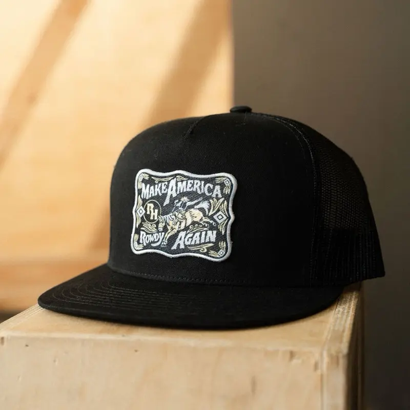 Make America Rowdy Again Hat - Black Cap with Graphic Design, and Adjustable Fit