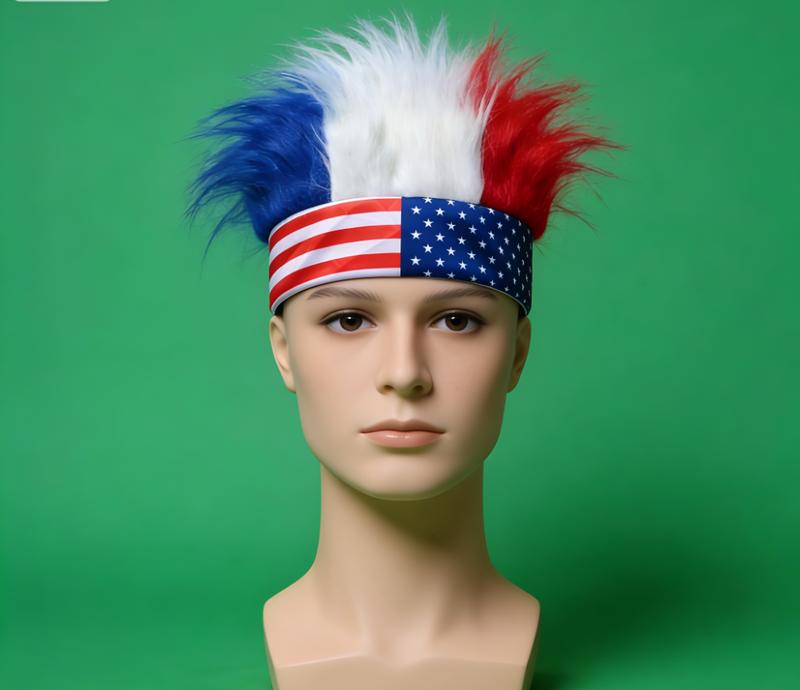 Red White and Blue Hair Wig - World Cup Support for Men Women - Perfect for Cosplay & Events-Christian Pulisic