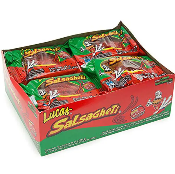 Salsagheti Watermelon Flavored Hot Candy Strips and Tamarind Sauce