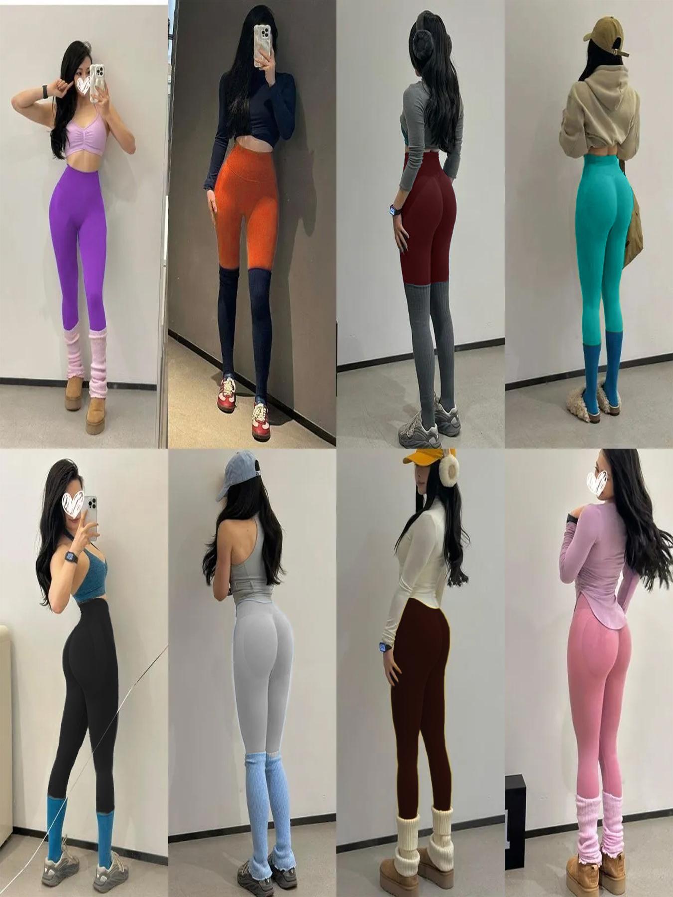 SUOVADUN CK8003 Women’s High Waisted Seamless Yoga Leggings Quick Dry Stretchy Activewear Pants for Fitness Workouts & Casual Wear Soft Breathable Moisture-Wicking Hip-Lifting Athletic Y-Shaped Tummy Control Slimming Legs