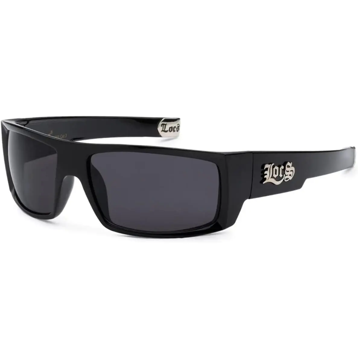 Locs Men's Original All Black Hardcore Sharp Square OG Sunglasses, Wrap