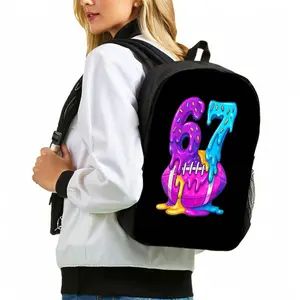 3pcs Number 67 Print Backpack with Pencil Case & Crossbody Bag - Large Capacity Laptop School Bag Suitable for,, Daily Commuting - Number 67 Themed Gift for &