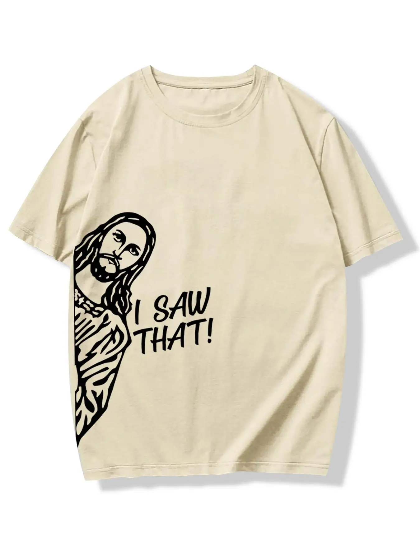 Men's Figure & Letter Print Round Neck Tee, Casual Regular Fit Short Sleeve Crew Neck T-shirt for Summer, Summer Clothes, Men's Top for Daily Wear