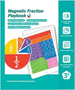 Magnetic Fraction Demonstration Book, Math Manipulatives for Elementary School, Homeschool & Classroom Supplies