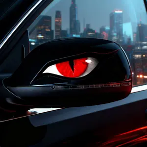 3-Pack Devil Eye Car Stickers – Glowing Red Mirror Decor for Trucks & SUVs, Weatherproof & No Drill