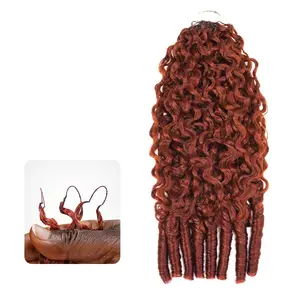 QVR Burmese Curly 35D Pepper Crochet Hair Natural Black Machine Made Feather Crochet Human Hair Extension