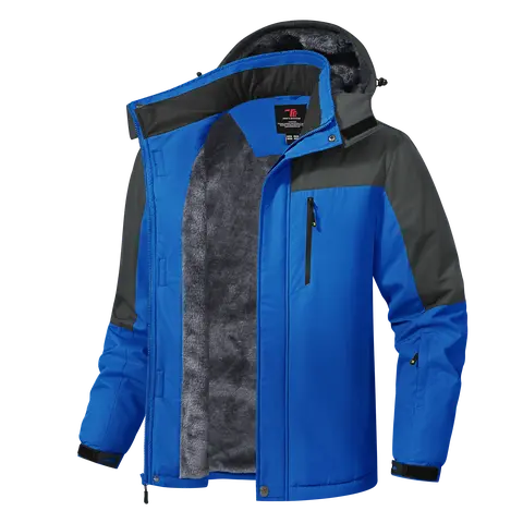 YSENTO Men's Winter Outdoor Jackets Waterproof Thermal Snow Ski Coats Windproof, Fleece Lined, Warm Insulated, Detachable Hood, 5 Pockets for Cold Weather, Snowboarding, Work, Hiking, Camping Sports Outerwear Sporty Jacket