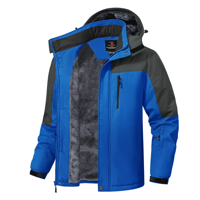 YSENTO Men's Winter Outdoor Jackets Waterproof Thermal Snow Ski Coats Windproof, Fleece Lined, Warm Insulated, Detachable Hood, 5 Pockets for Cold Weather, Snowboarding, Work, Hiking, Camping Sports Outerwear Sporty Jacket