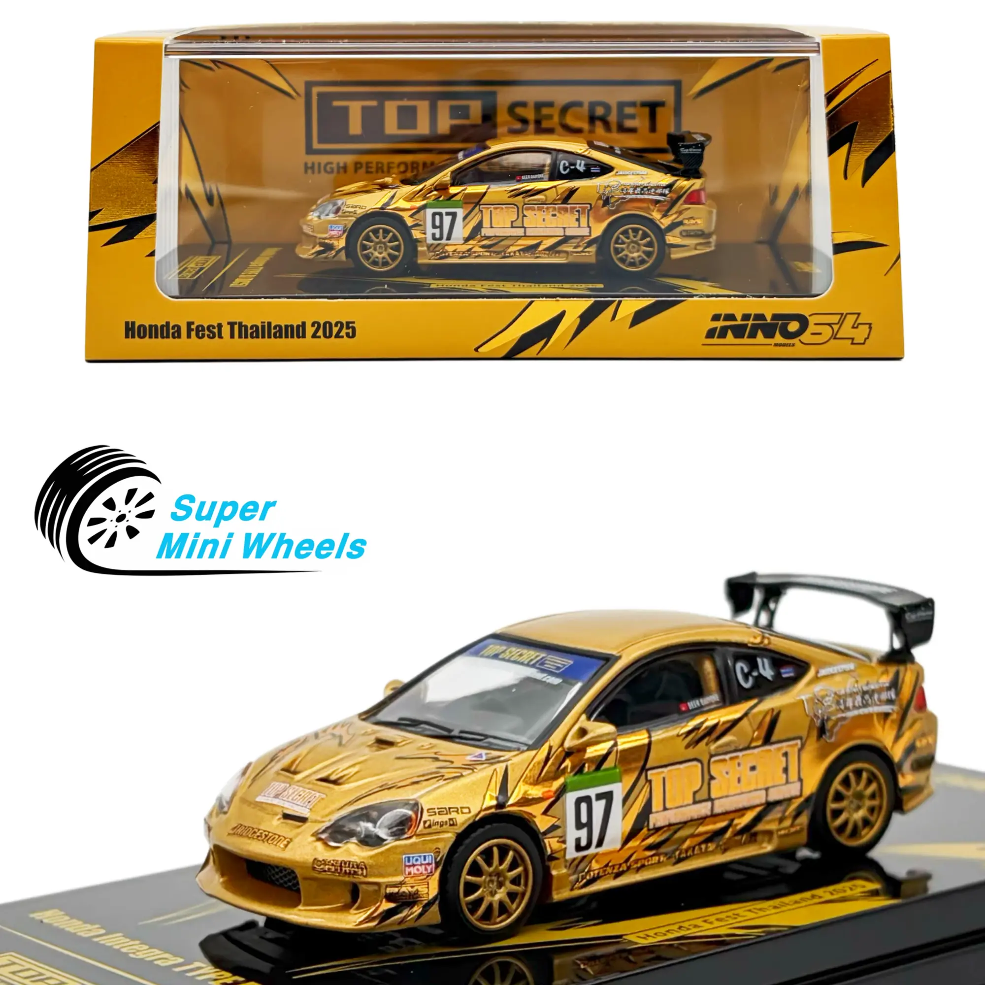 INNO64 1:64 Top Secret Honda Integra Type R DC5 Gold