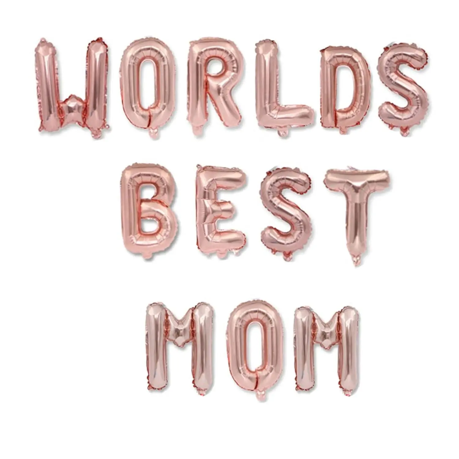 Happy Mother'S Day Aluminum Foil Balloon Set 16 Inches Letter Balloon Decoration For Mother'S Day Party (World'S-Best-Mom-Rose-Gold)