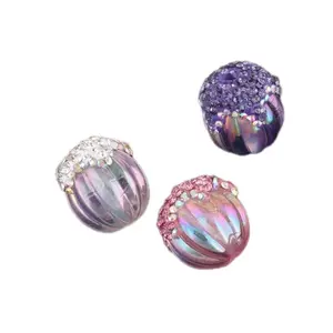 Acrylic Bead 18x20mm Flower Shape in Blue Green & Rose Gold Colors - 10,25 or 50 Pieces for Creative Projects - Beads Making Fancy Beads