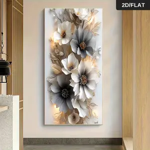 Modern Minimalist Canvas Wall Art with Relief Floral Design for Living Room Bedroom Dining Room Decorative Painting Home Decor Artwork 2D Flat Wall Art