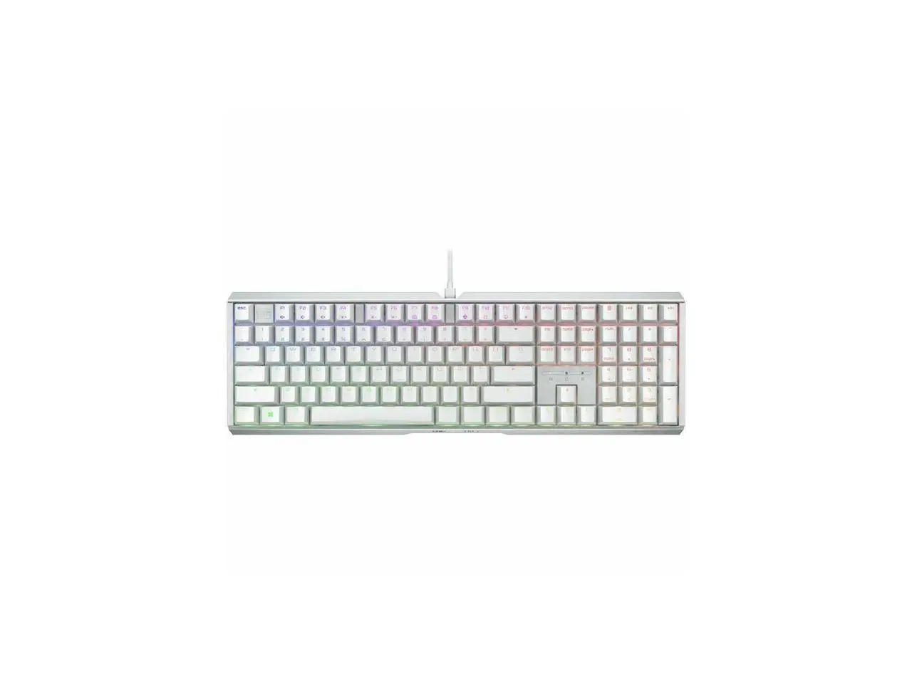 CHERRY MX 3.1 Wired Gaming Keyboard - White aluminum housing, MX2A RED RGB Switch, Abrasion resistant keys, Detachable braided cable